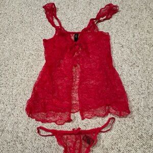 Victoria's Secret Red Lace Lingerie Set